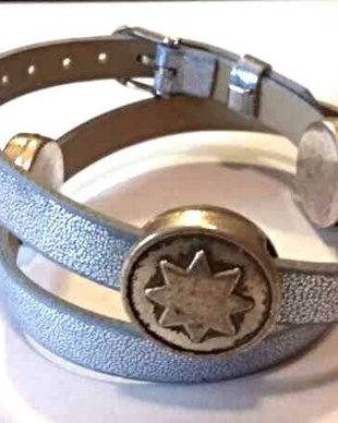 Bratara imitatie piele si slider charm
