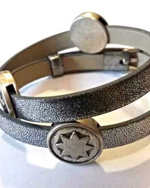 Bratara imitatie piele si slider charm