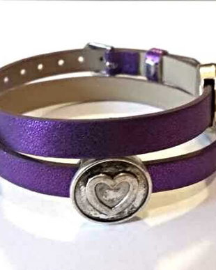 Bratara imitatie piele si slider charm