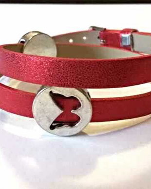 Bratara imitatie piele si slider charm