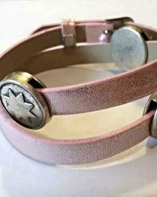 Bratara imitatie piele si slider charm
