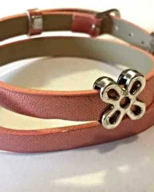 Bratara imitatie piele si slider charm