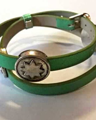 Bratara imitatie piele si slider charm
