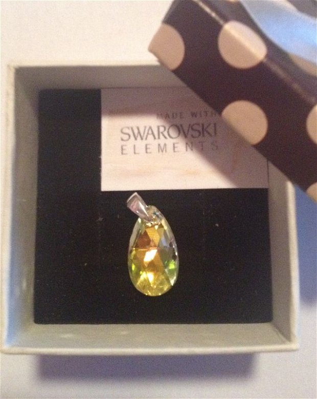 Pandant Swarovski Pear 16mm Crystal AB