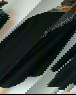 JACHETA ANII 60 STOFA LANA SI BLANA NATURALA LEOPARD