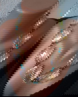 COLIER VINTAGE ANII 70 CRISTAL XXL