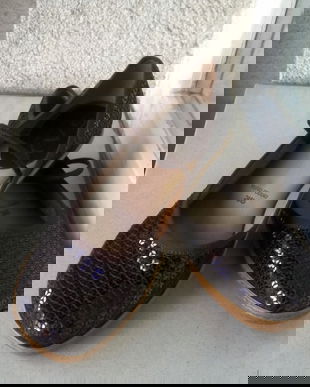 BALERINI SAX PIELE NATURALA LUCRATI CU PAIETE MARIME 38 ITALIA