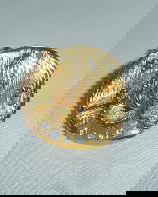 INEL VINTAGE ESARFA , METAL MASIV, PLACAT CU AUR , VINTAGE CU ADEVARAT