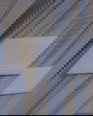 POSETA PLIC PIELE CROCODIL ALB