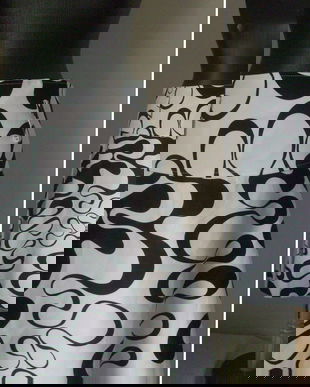 FUSTA MIDI ALB-NEGRU