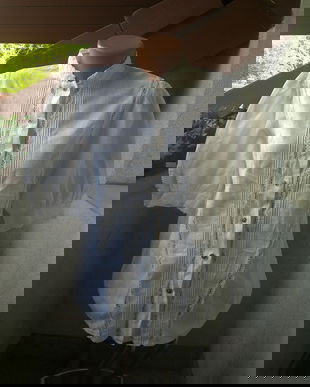 BLUZA BAVAREZA VINTAGE PANZA DE BUMBAC SI DANTELA CROSETATA MANUAL M/L