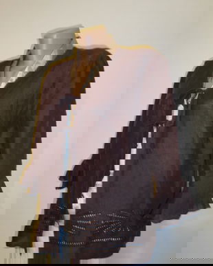 Jacheta in maron cafea cu broderie