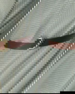 CUREA PIELE NATURALA SI METAL AURIU