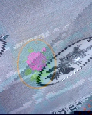 PANDANTIV VINTAGE ANII 60, PORTELAN  SHUMANN ARZBERG PICTAT SUPERB