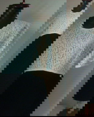 ROCHIE ALB NEGRU DANTELA