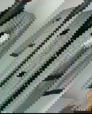 STOFA LANA ALB NEGRU