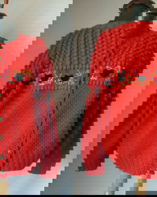 CARDIGAN LANA TRICOTAT SI BRODAT MANUAL