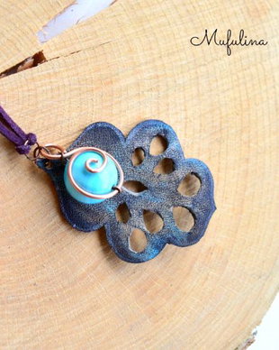 Colier Blue Leaf