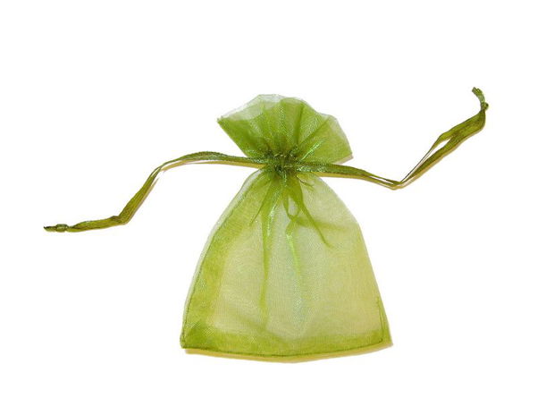 Saculet din organza, 7.5x10 cm, verde olive