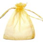 Saculet din organza, 8x10 cm, galben pai