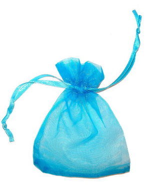 Saculet din organza, 8x10 cm, turcoaz