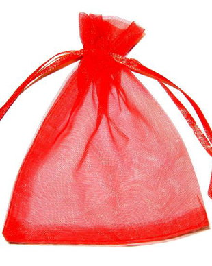 Saculet din organza, 10x12 cm, rosu