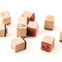 Set 10 stampile diverse cu baza de lemn