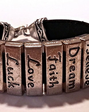 Bratara piele cu sliduri charm