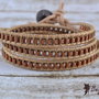 Bratara wrap snur de piele si lant ''Casual''