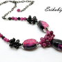 Colier black fucsia