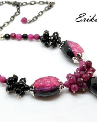 Colier black fucsia