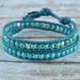Bratara wrap snur de piele si pietre semipretioase ''Bohemian''
