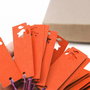 Etichete / price tag/ thank you tag carton Oranj si fire de rafie - 20 buc -