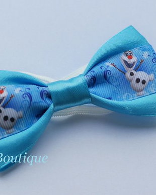 Mini papion pentru Craciun Olaf turquoise
