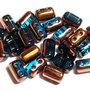 Margele rulla, 3x5 mm, Copper - Aqua