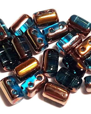Margele rulla, 3x5 mm, Copper - Aqua