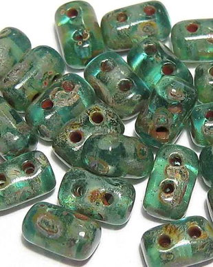 Margele rulla, 3x5 mm, Aquamarine - Picasso