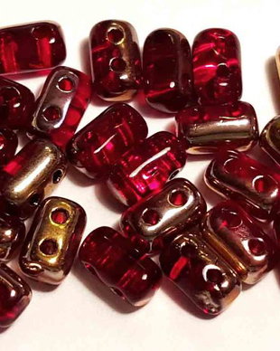 Margele rulla, 3x5 mm, Copper - Siam Ruby