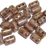 Margele rulla, 3x5 mm, Luster - Transparent Gold/White