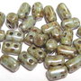 Margele rulla, 3x5 mm, Luster Green/Opaque White