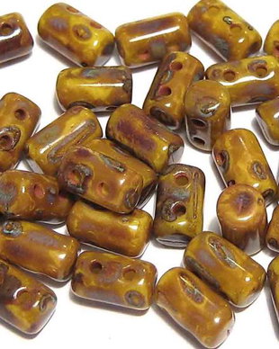 Margele rulla, 3x5 mm, Opaque Yellow - Picasso