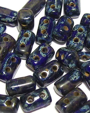 Margele rulla, 3x5 mm, Opaque Blue - Picasso