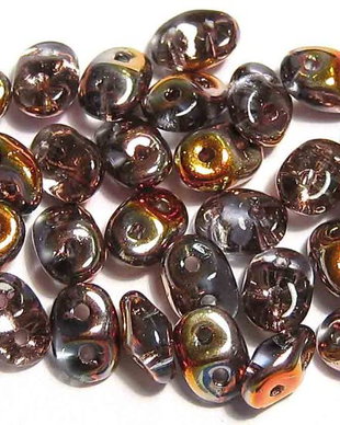 Margele din sticla, Superduo, Tanzanite Semi Bronze Luster-ZE20500