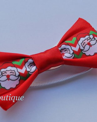 Mini papion Mos Craciun rosu