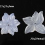 6540 - SET (2 buc) Pandantive, calcedonie bleu, flori sculptate