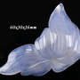 5581 - Pandantiv, agata bleu, floare sculptata