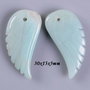 5195 - (2 buc) Pandantive / charms, amazonit, aripi inger, 30x15x5mm