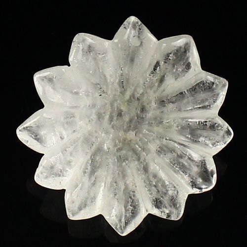 5566 - Pandantiv, cristal de stanca, efect frosted, floare sculptata