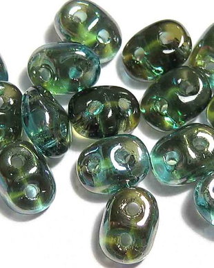 Margele din sticla, Superduo, Aquamarine - Celsian