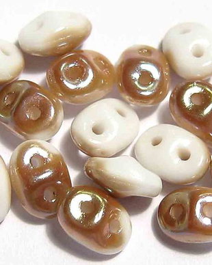 Margele din sticla, Superduo, White - Celsian-Z03000